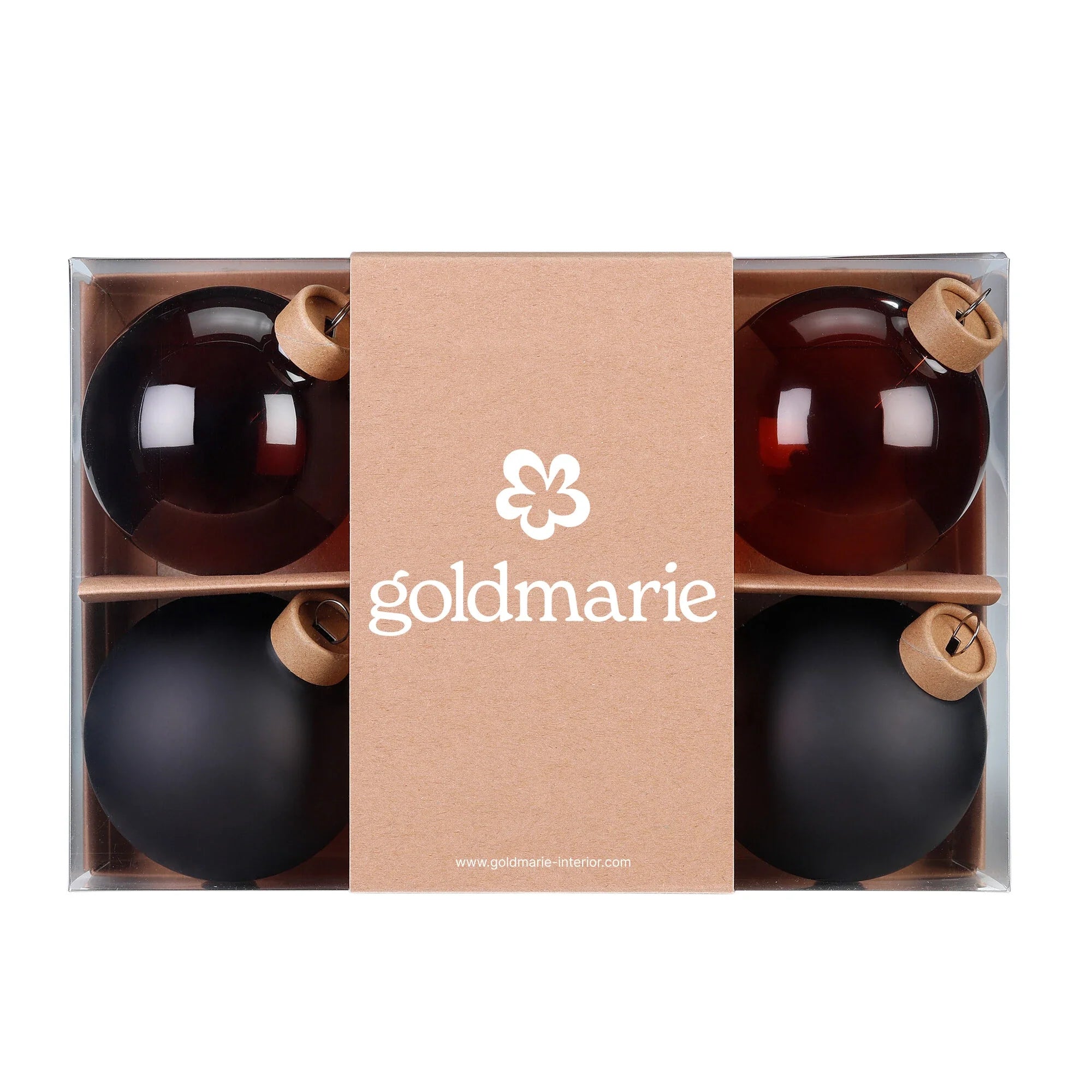 Glas-Dekokugeln „Coffee“ (8 cm, 6er-Set)