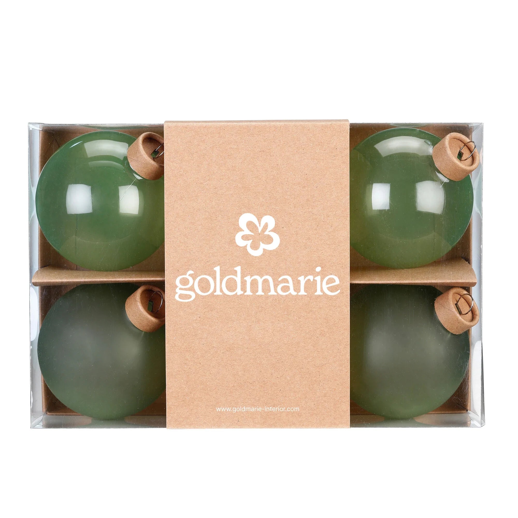 Glas-Dekokugeln „Sage“ (8 cm, 6er-Set)