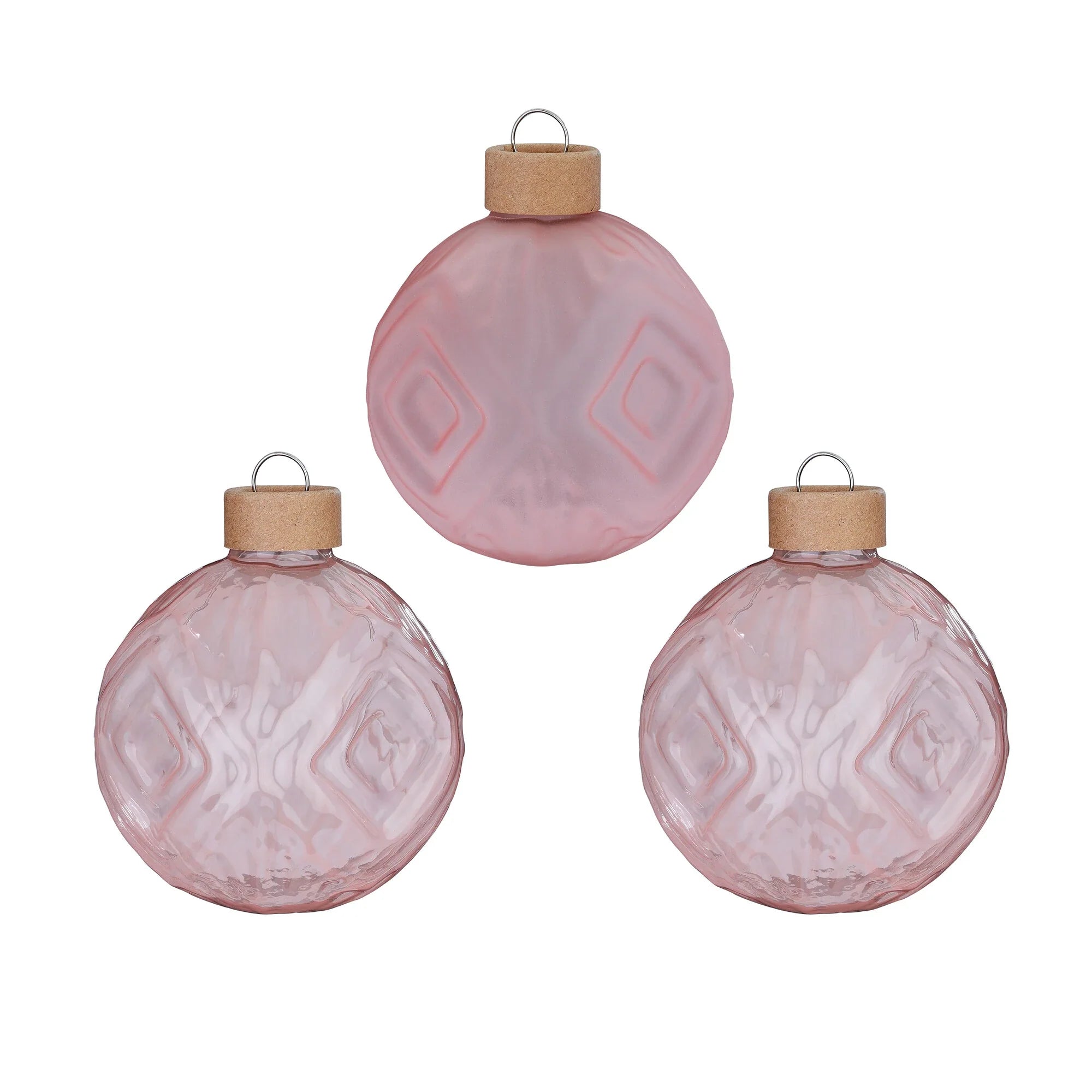Glas-Dekokugeln Struktur „Powder“ (8 cm, 3er-Set)