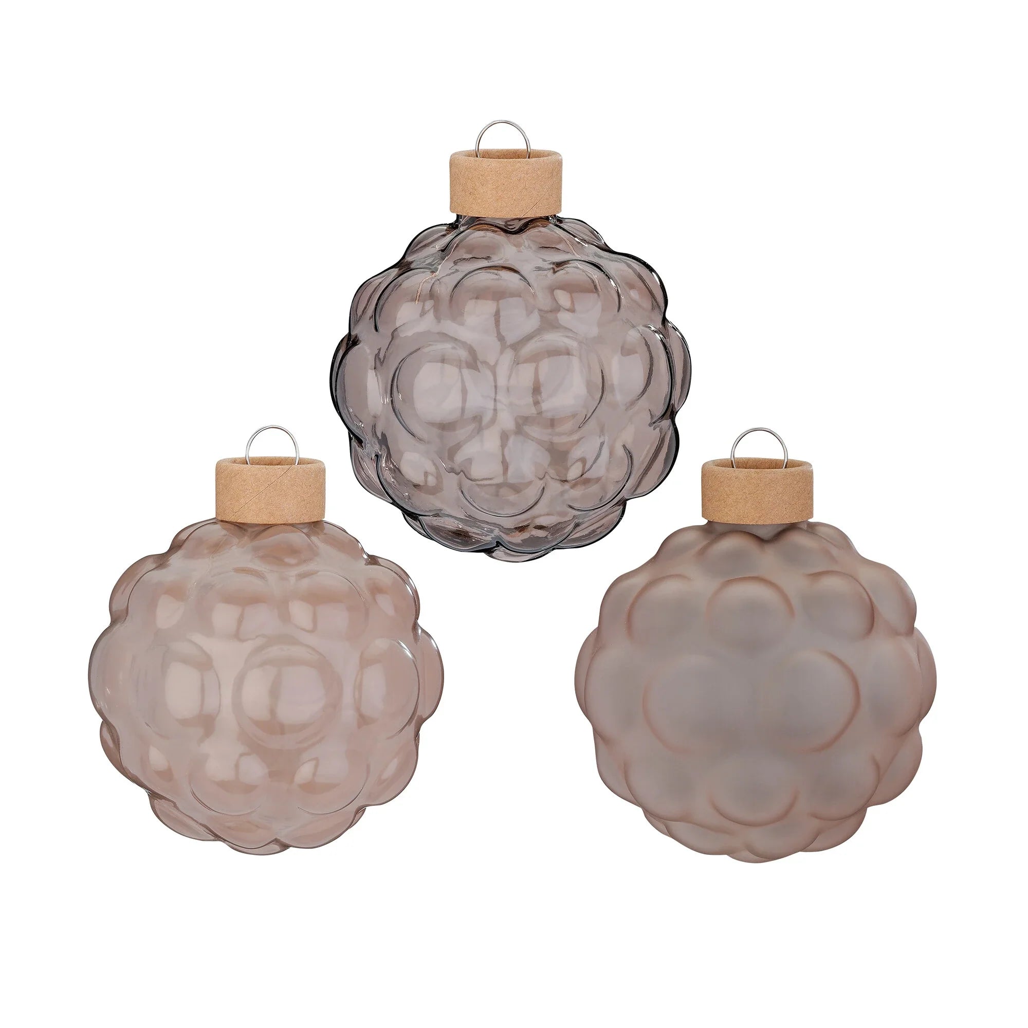Glas-Dekokugeln Struktur „Alabaster“ (8 cm, 3er-Set)
