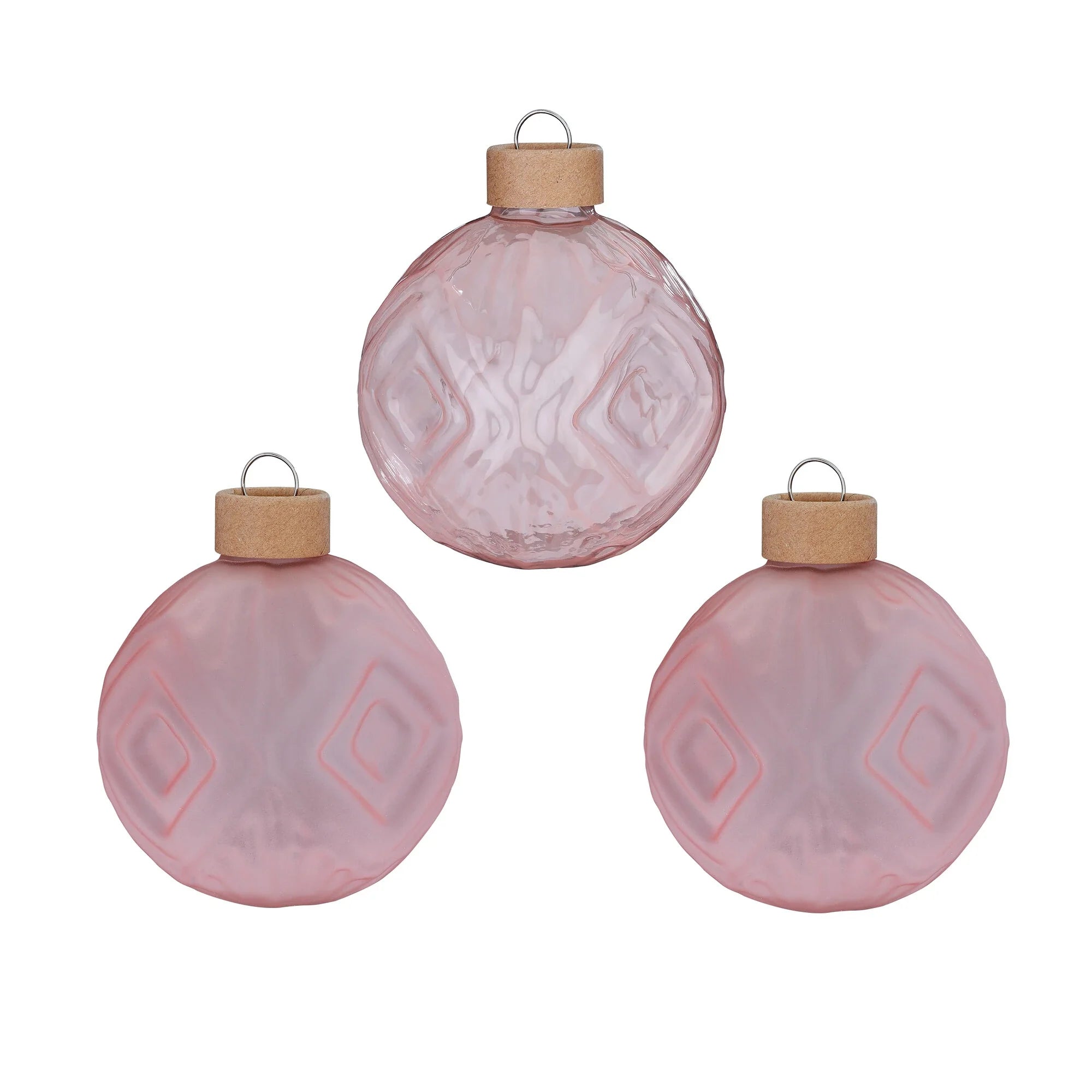 Glas-Dekokugeln Struktur „Powder“ (8 cm, 3er-Set)