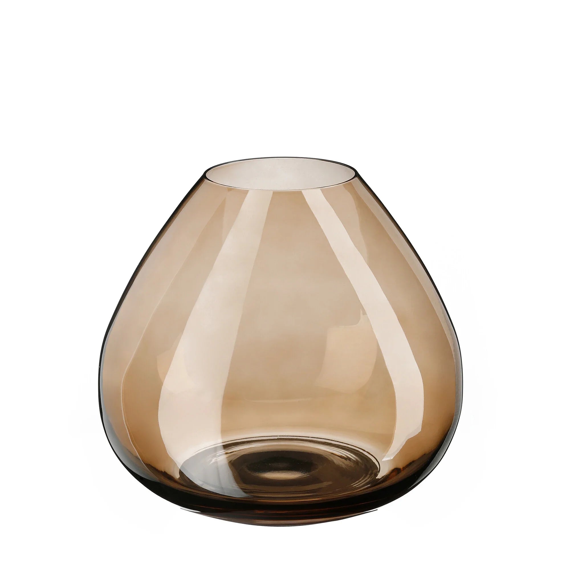 Klassische Glasvase in Hellbraun (Höhe 16,5 cm)