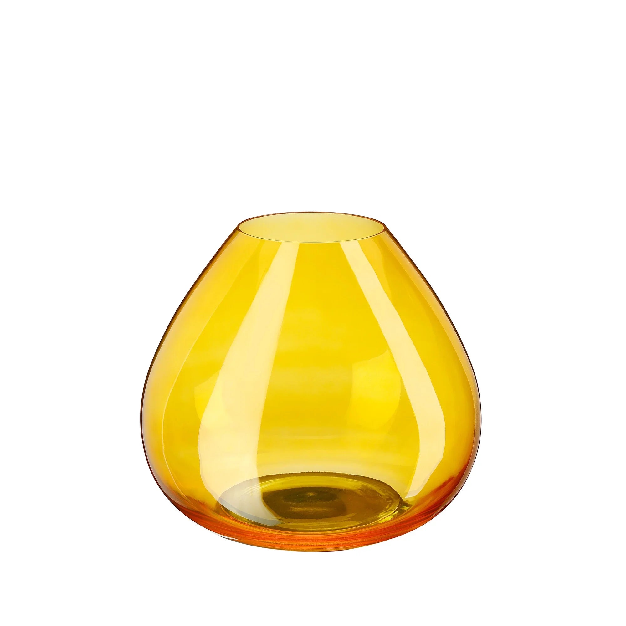 Farbenfrohe Glasvase in Gelb (Höhe 16,5 cm)