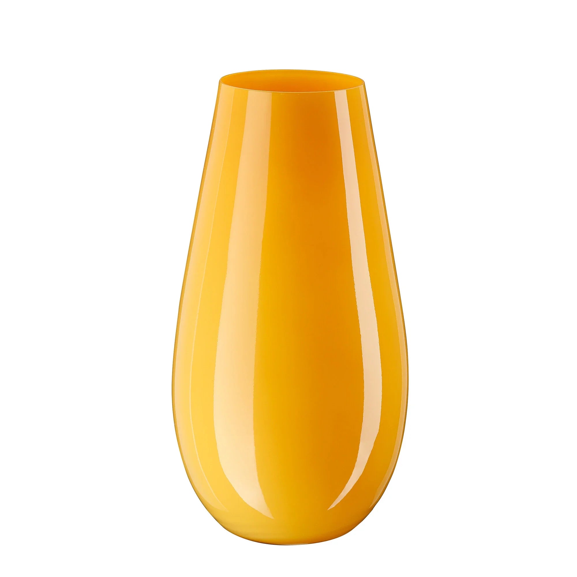 Farbenfrohe Glasvase in Gelb (Höhe 24,5 cm)