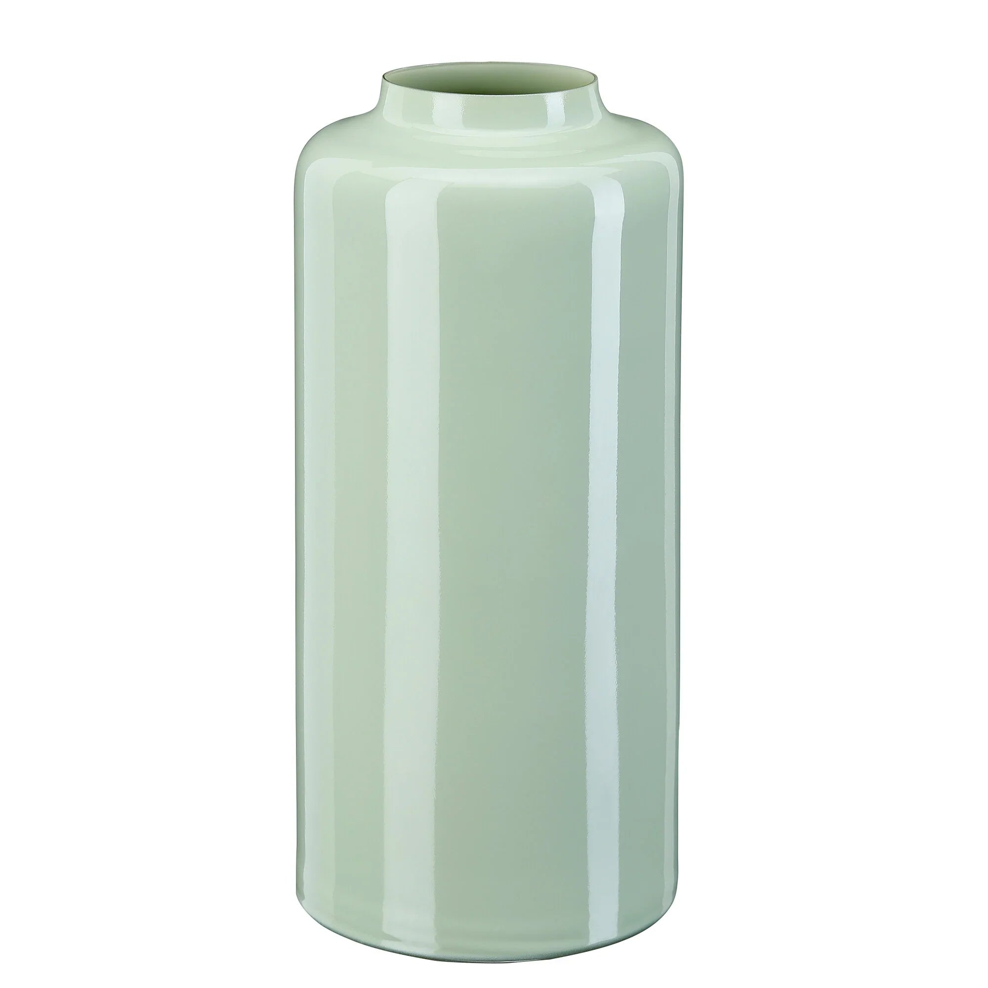 Stilvolle Glasvase in Salbeigrün (Höhe 24 cm)