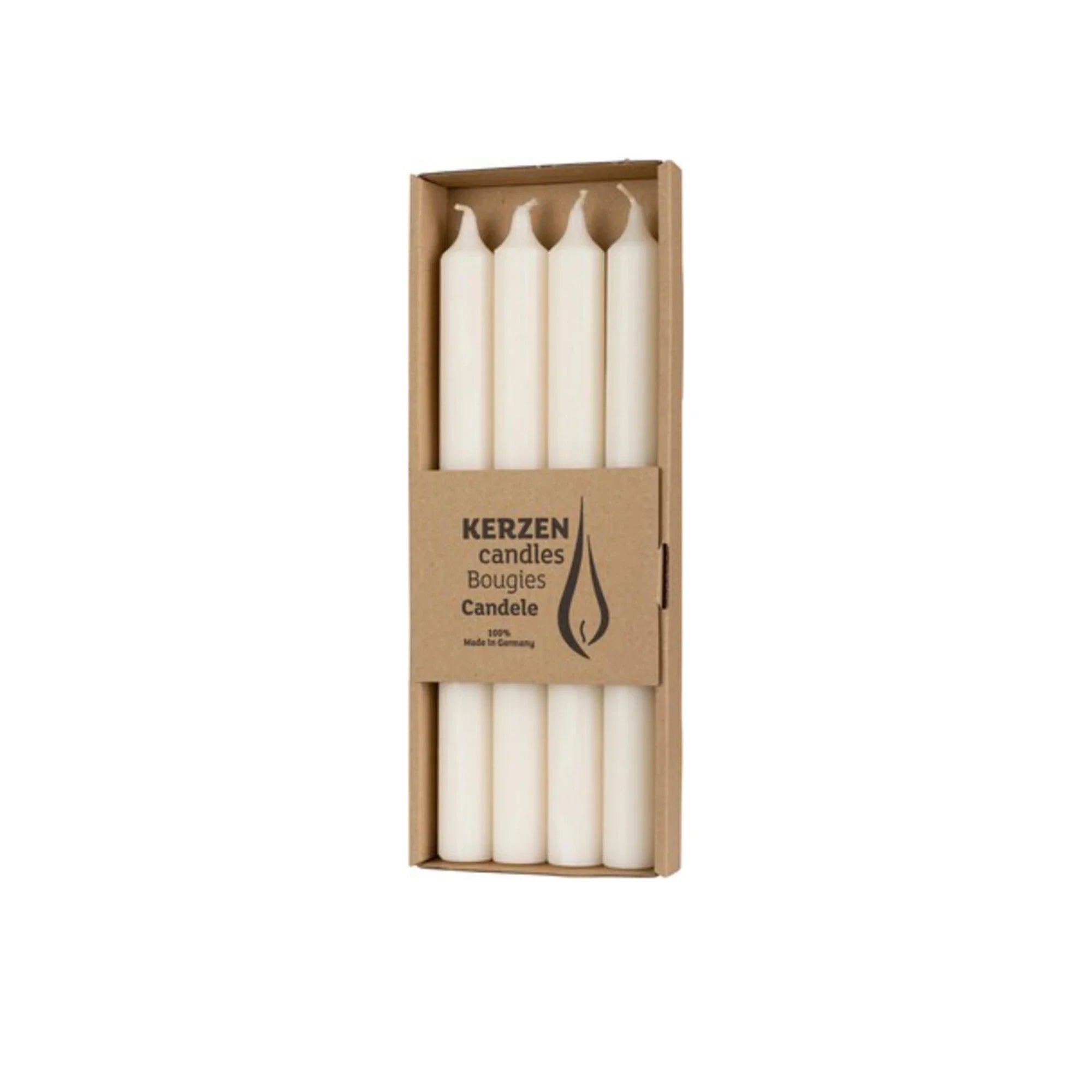Paraffin-Stabkerzen Weiß (25 cm) – Zeitlose Festtags-Kerzen im 4er-Set