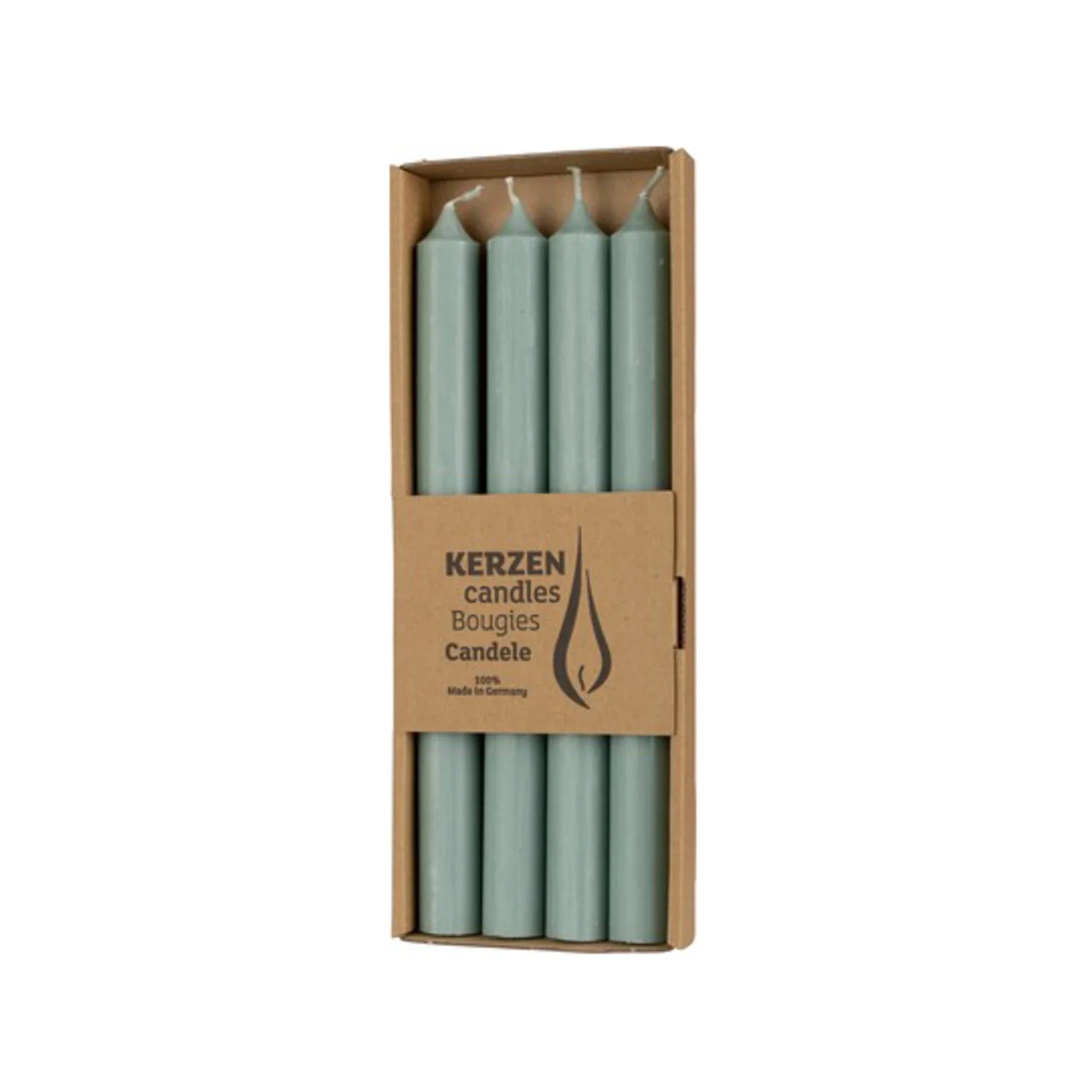 Paraffin Taper Candles, Sage, Wax, 25,0 cm, 4 pcs