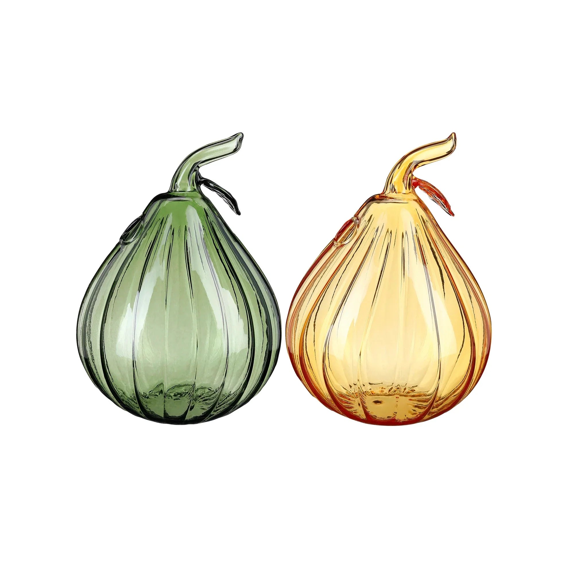 Mini Pear Glass Vase Set, Yellow & Sage, Glass, 12,5 cm, 2 pcs