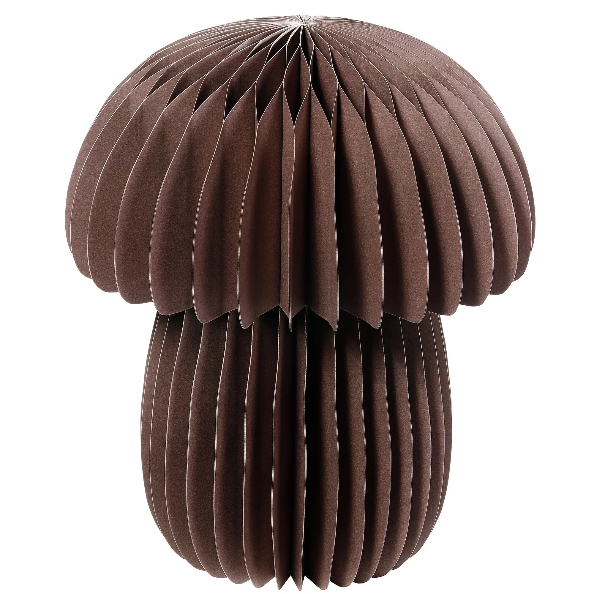 Großer Deko-Pilz aus Papier in Dunkelbraun (Höhe 40 cm)