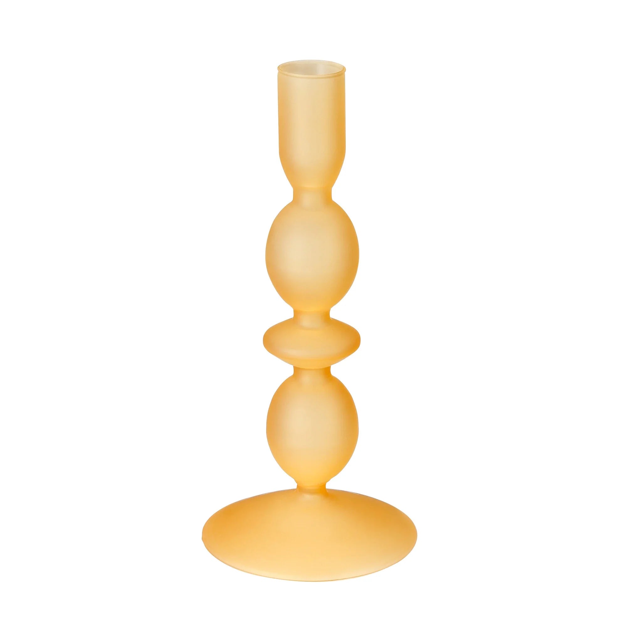 Glass Candle Holder, Honey, Glass, 18,5 cm