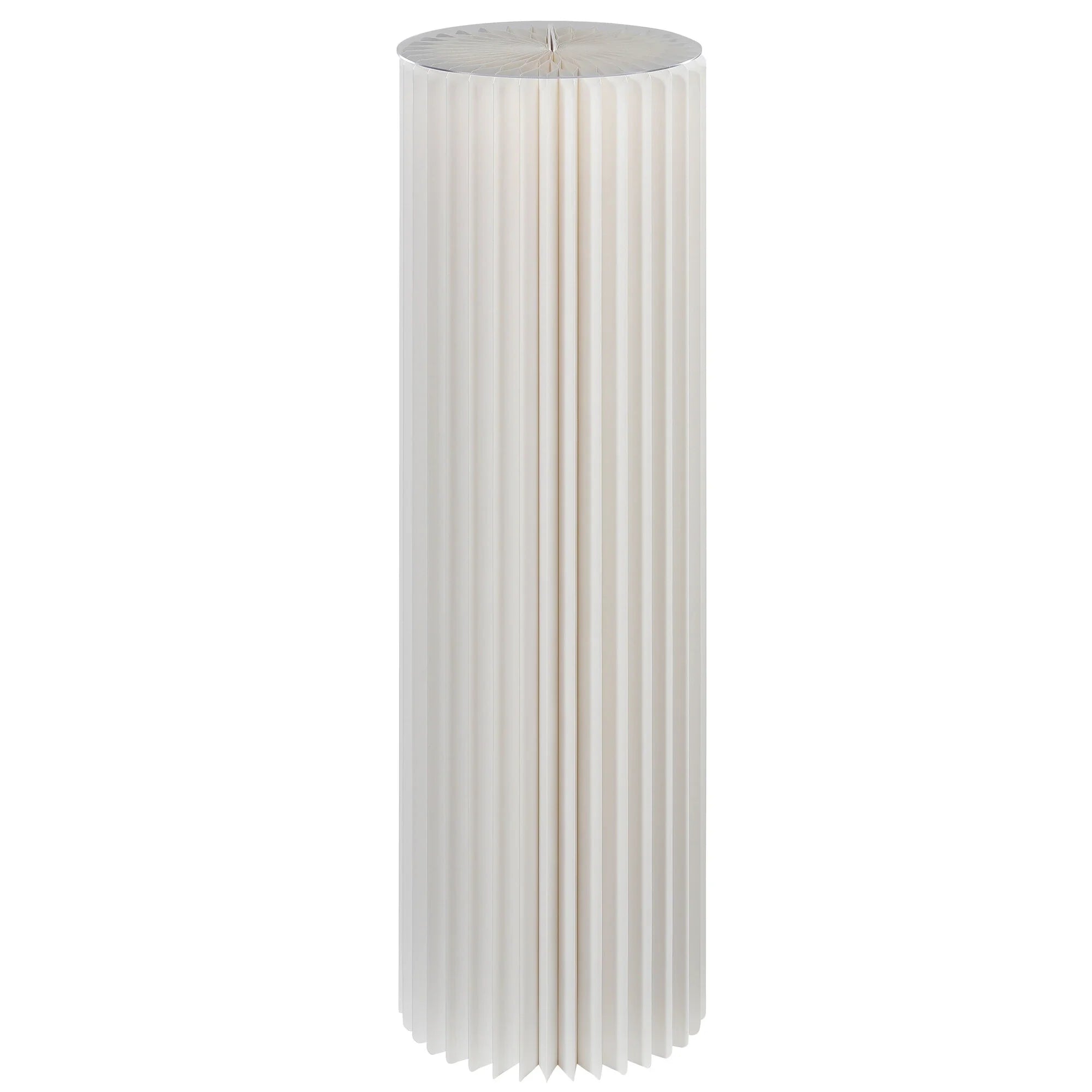 Papier-Dekosäule faltbar – Höhe 100 cm mit Ø 30 cm Plexiglas-Aufsatz