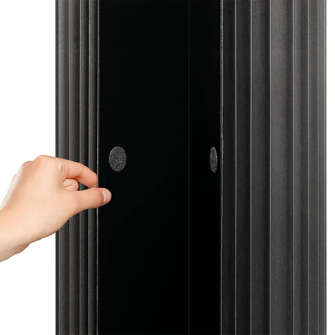 Foldable Paper Decorative Pedestal, Black, Paper and Acrylic Glass, 80 cm in with Ø 30 cm Top