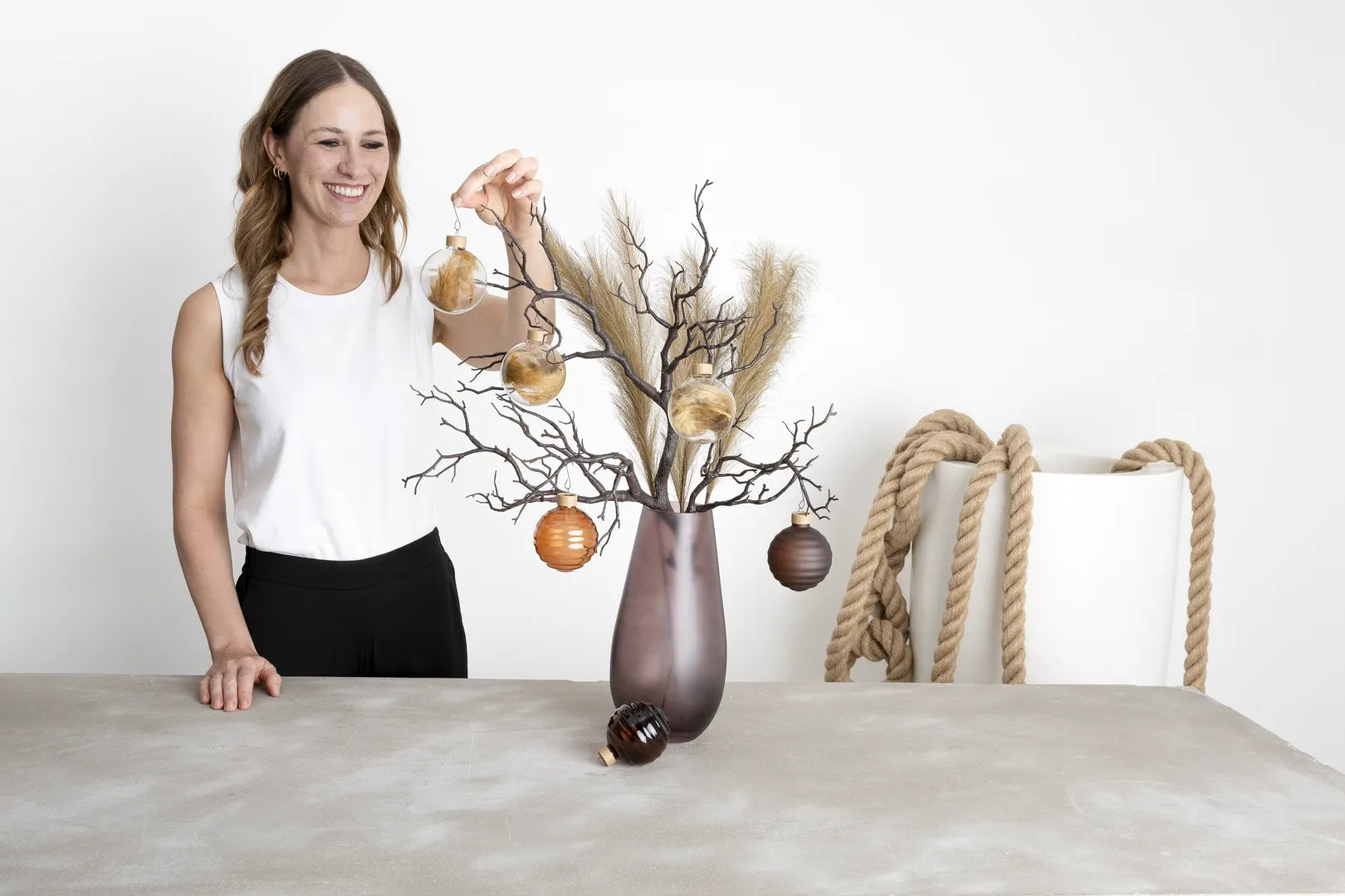 Minimalistisches Deko-Set „Braun S“ – 6-teiliges Kompakt-Set in Coffee-Braun & Hellbraun