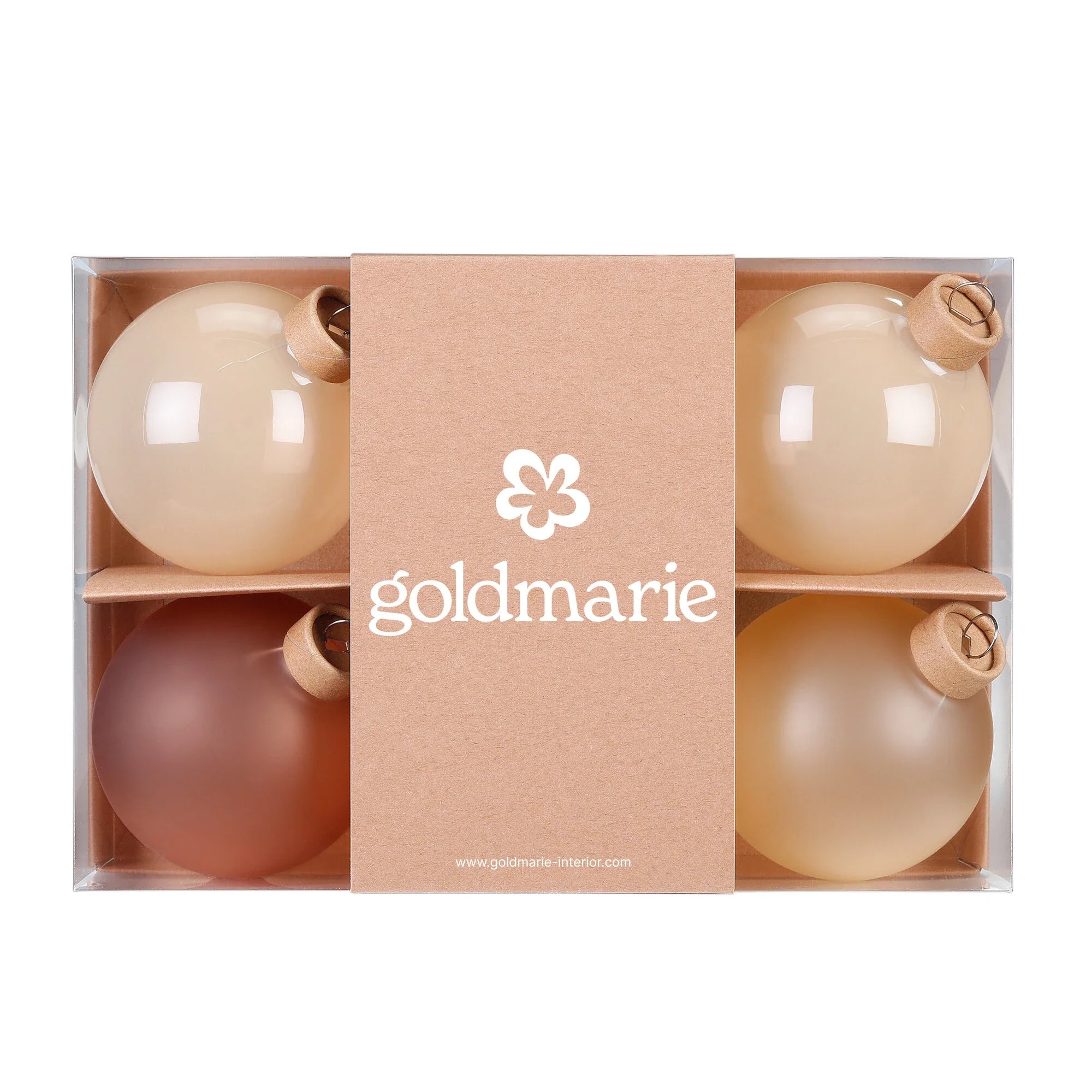 Glas-Dekokugeln „Cashmere“ (8 cm, 6er-Set)