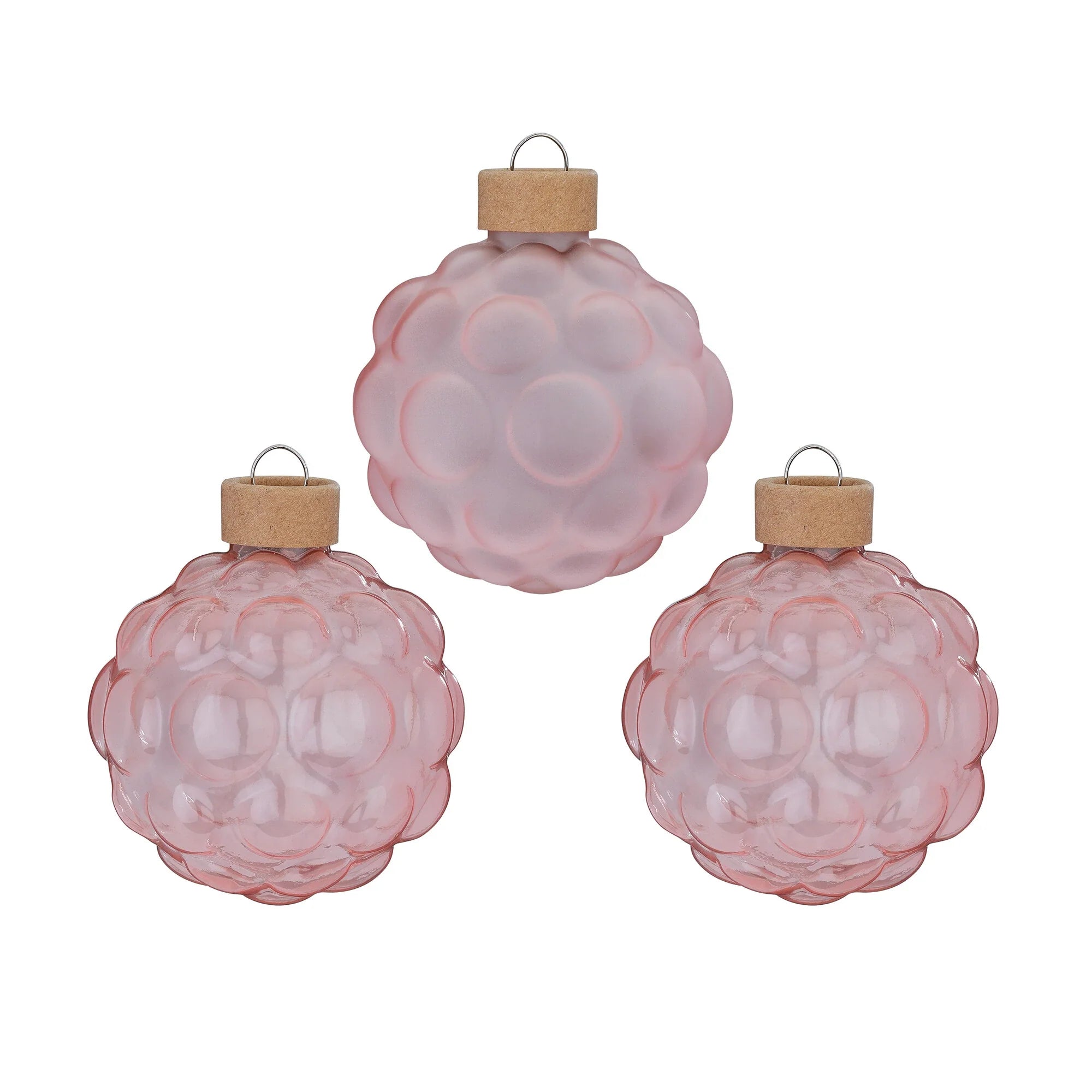 Glas-Dekokugeln Struktur „Powder“ (8 cm, 3er-Set)