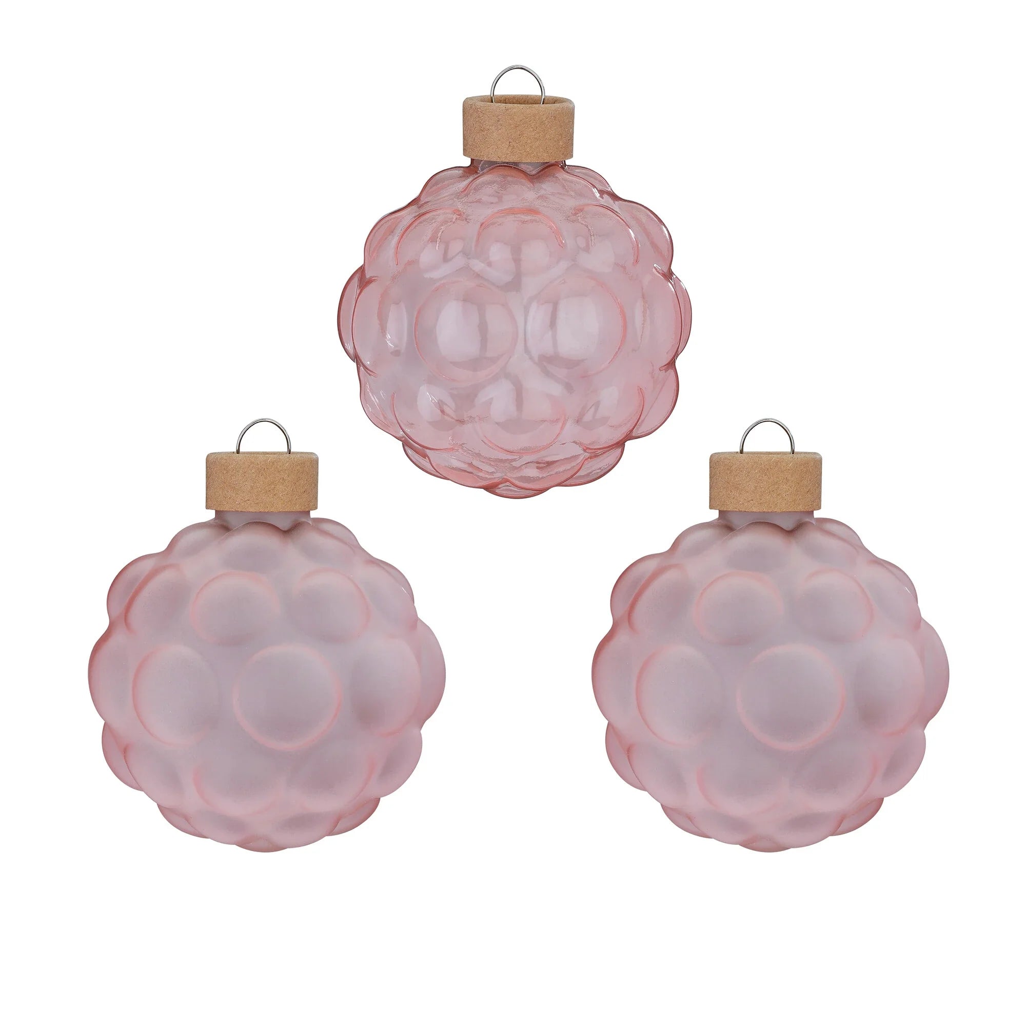 Glas-Dekokugeln Struktur „Powder“ (8 cm, 3er-Set)