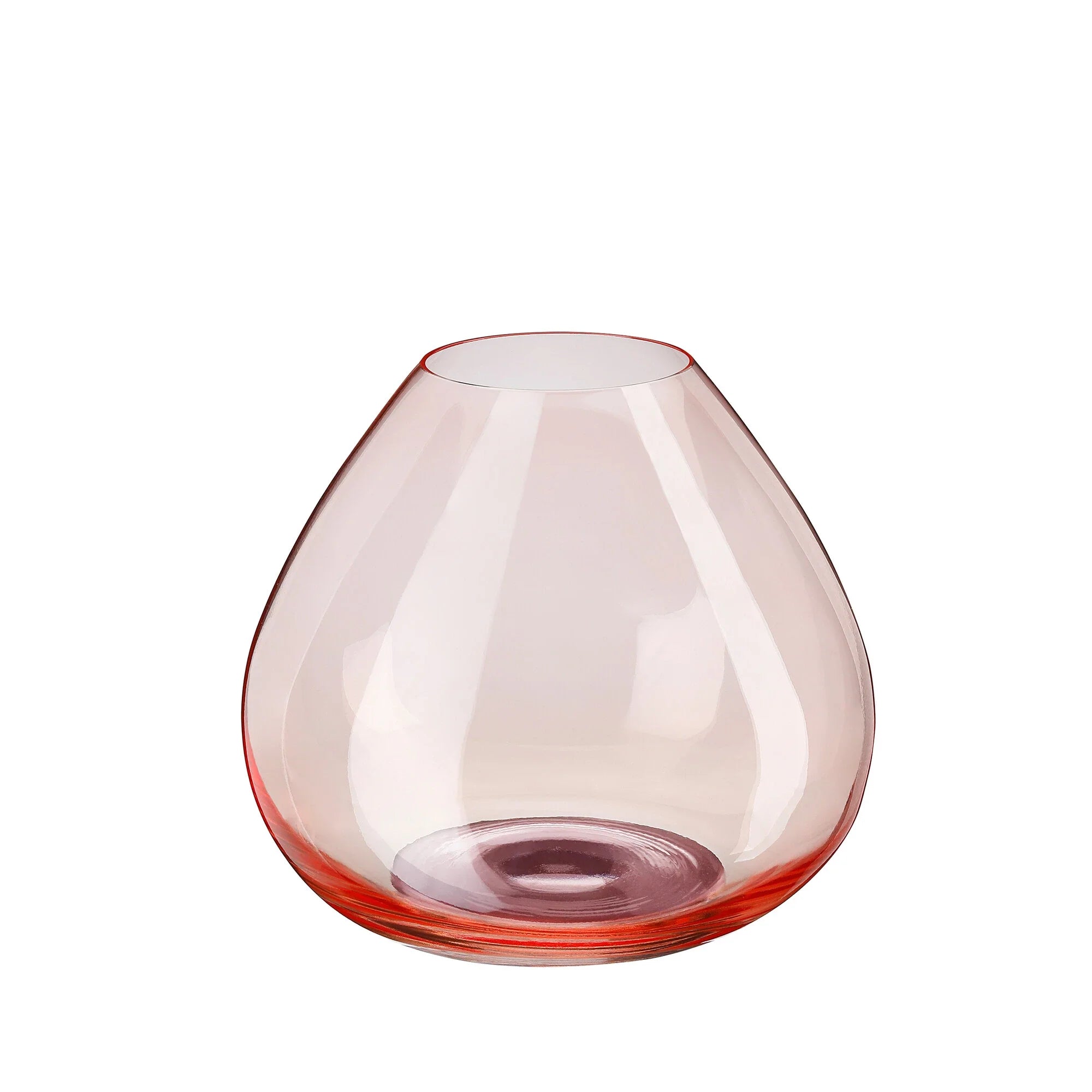 Elegant Glass Vase, Light Pink, 16,5 cm