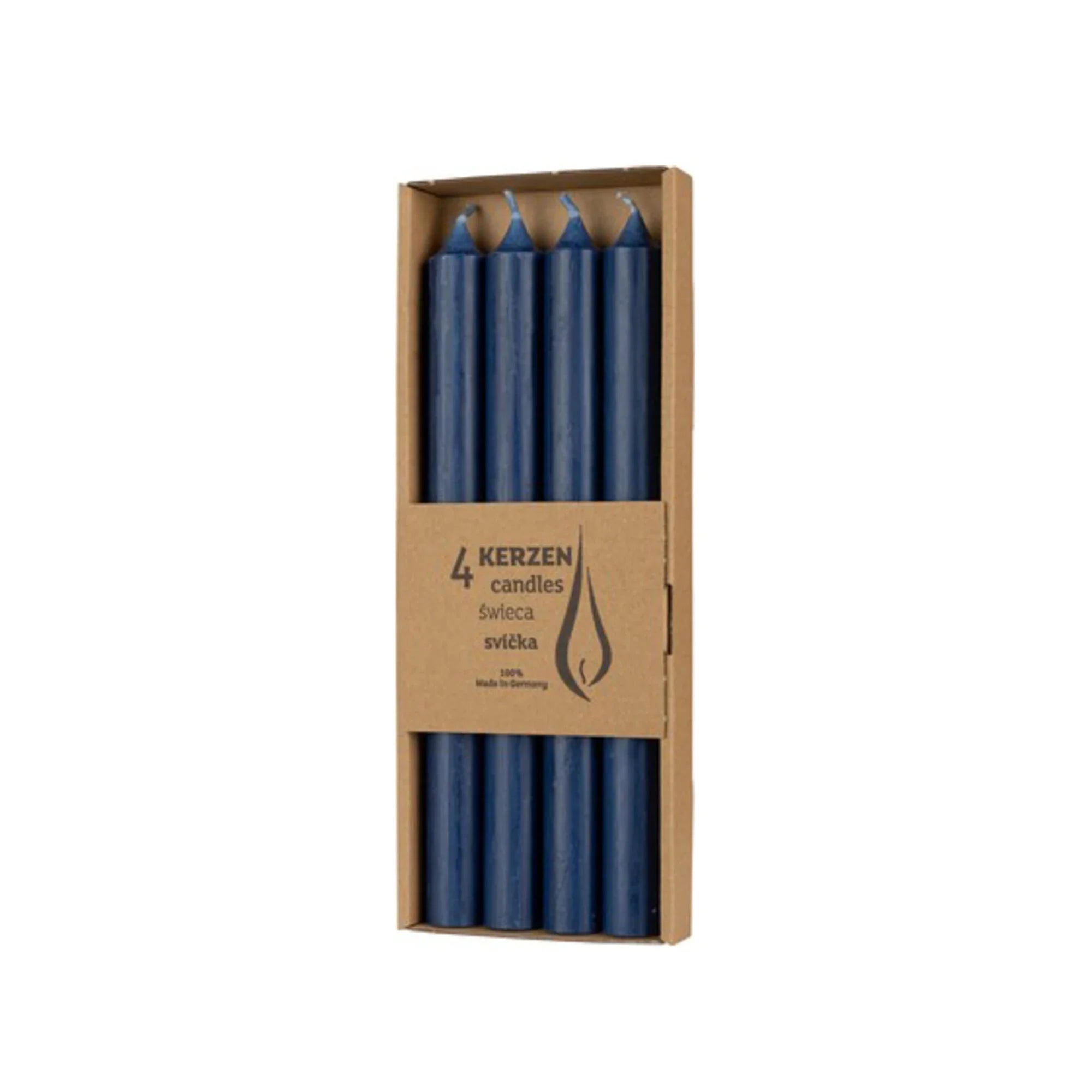 Paraffin-Stabkerzen Blau (25 cm) – Edle Tafelkerzen im 4er-Set (Space)