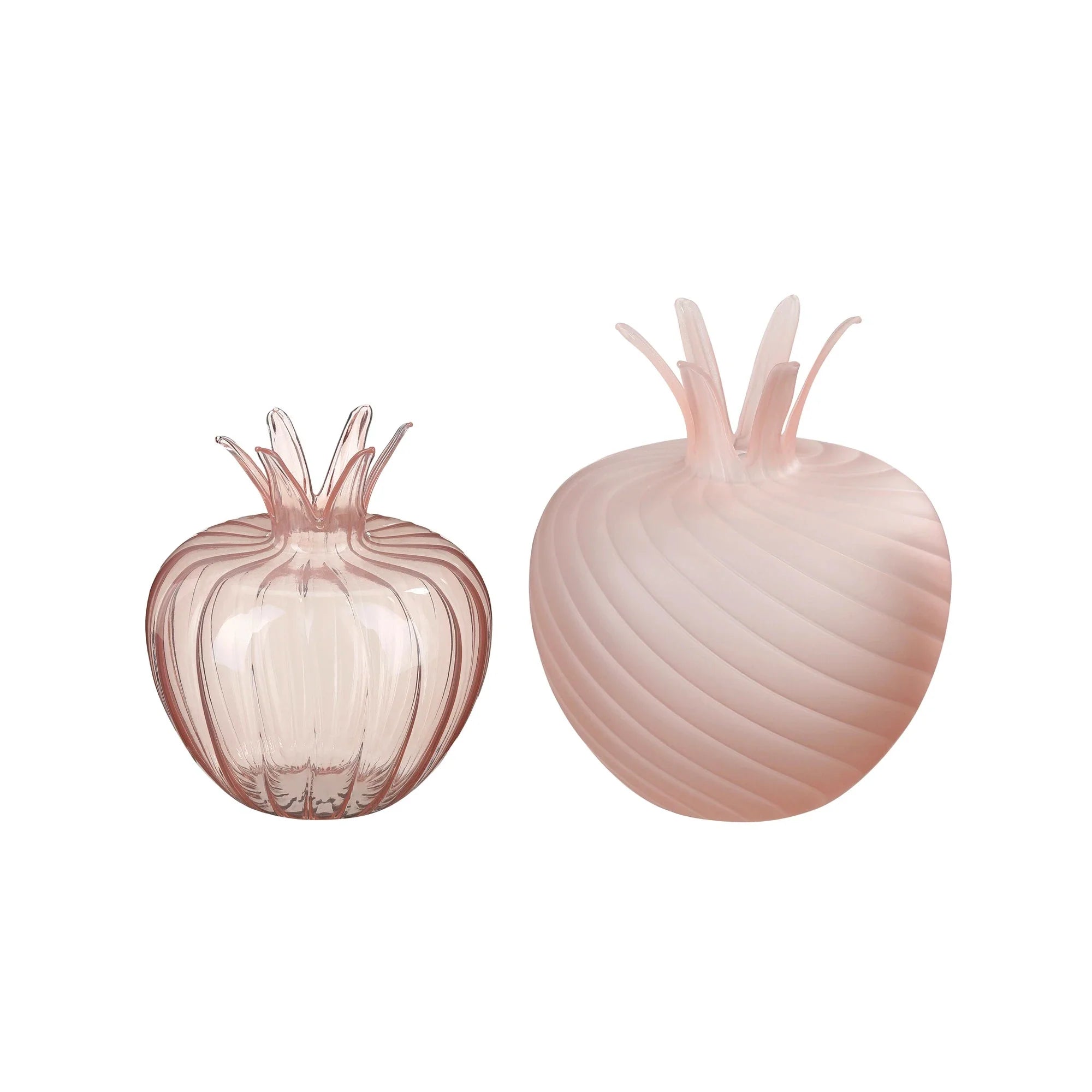 Mini-Glasvasen Set Granatapfel in Hellrosa (11 & 15 cm, 2er-Set)