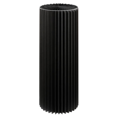 Foldable Paper Decorative Pedestal, Black, Paper and Acrylic Glass, 80 cm in with Ø 30 cm Top
