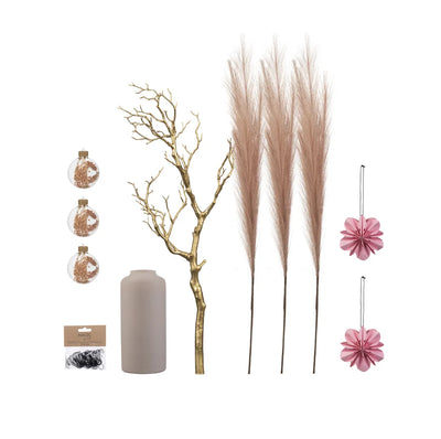 Minimalistisches Deko-Bundle „Beige S“ – 6-teiliges Komplett-Set in Creme, Soft Pink & Gold
