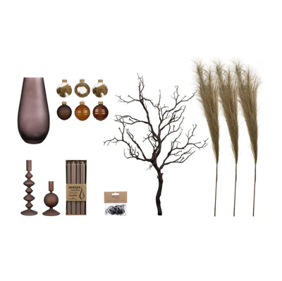 Premium Décor Set “Brown M” – 9 pcs Complete Set in Coffee, Warm Brown and Cream