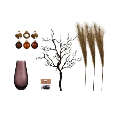 Minimalistisches Deko-Set „Braun S“ – 6-teiliges Kompakt-Set in Coffee-Braun & Hellbraun
