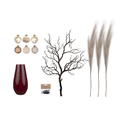 Minimalist Décor Set “Dark Rose S” – 6 pcs Compact Set in Dark Rose and Cashmere