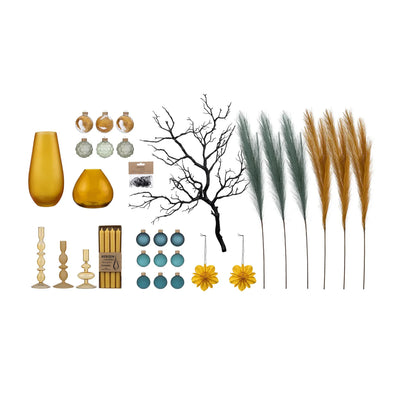 XXL Design Décor Bundle “Yellow L” – 14 pcs Premium Complete Set in Sunny Yellow, Honey, Sage and Petrol