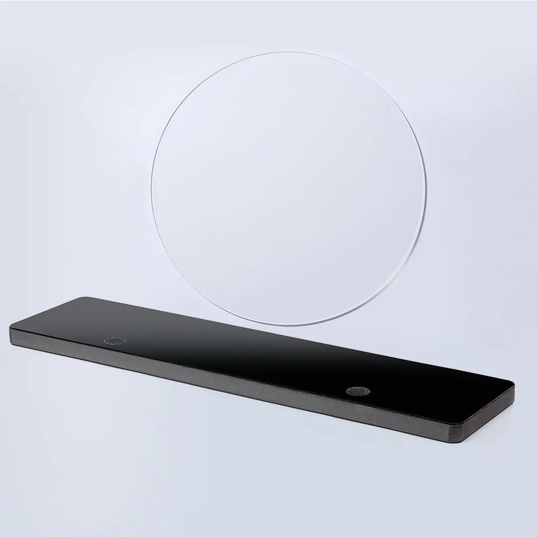 Foldable Paper Decorative Pedestal, Black, Paper and Acrylic Glass, 100 cm with Ø 30 cm Top