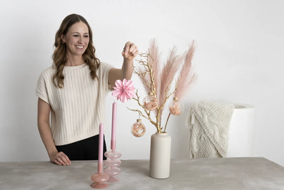 Premium Décor Bundle “Beige M” – 9 pcs Complete Set in Soft Pink and Cream, including Gold Accents
